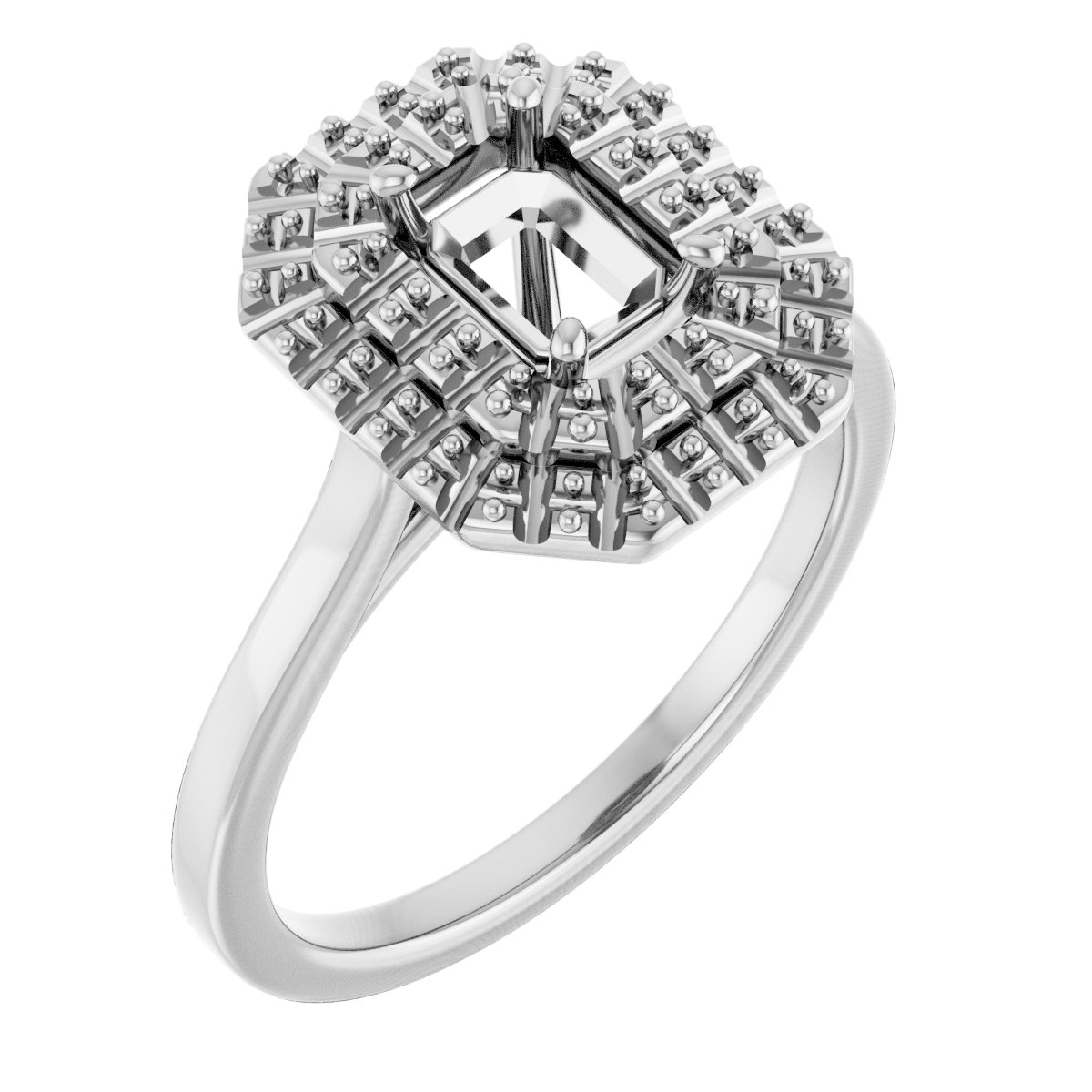 Double Halo-Style Engagement Ring