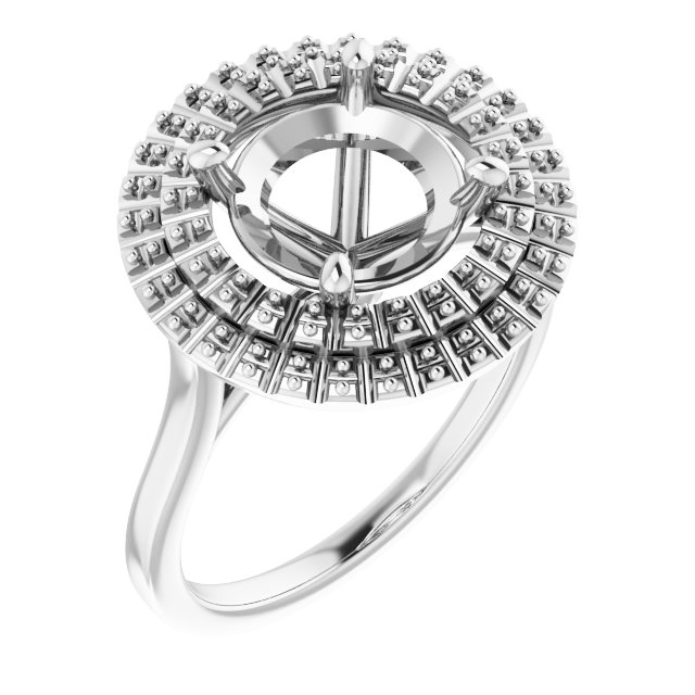 Double Halo-Style Engagement Ring