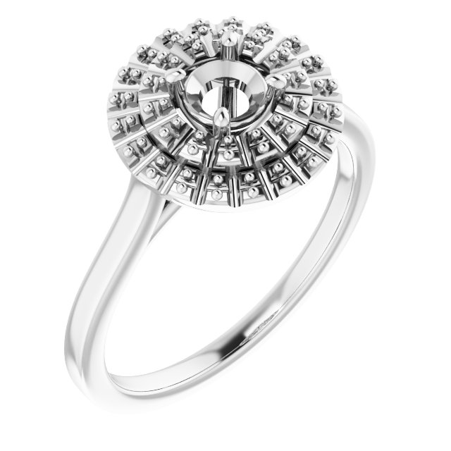 Double Halo-Style Engagement Ring