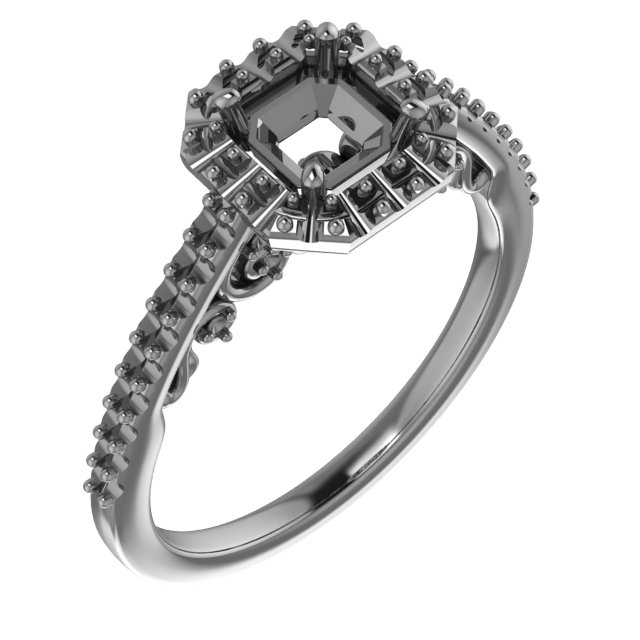 & 14K Rose Gold 6.5 mm Round Engagement Ring Mounting