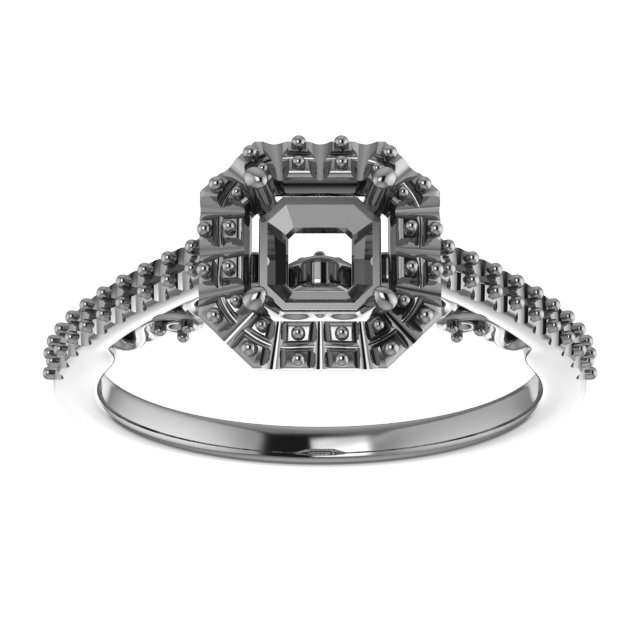& 14K Rose Gold 6.5 mm Round Engagement Ring Mounting view 3
