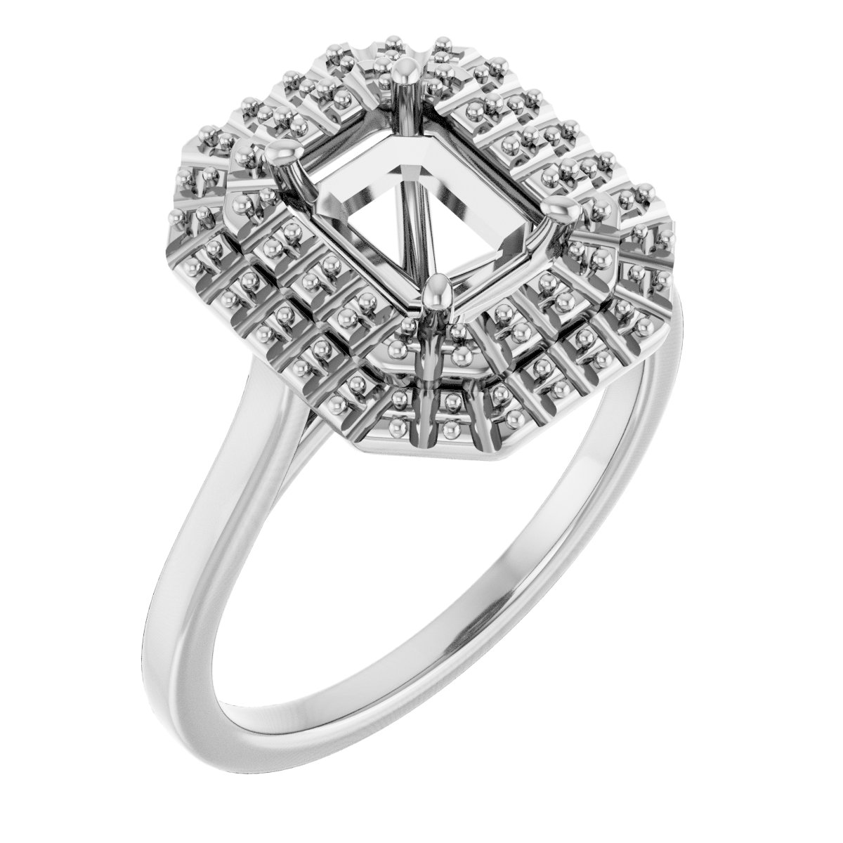 Double Halo-Style Engagement Ring