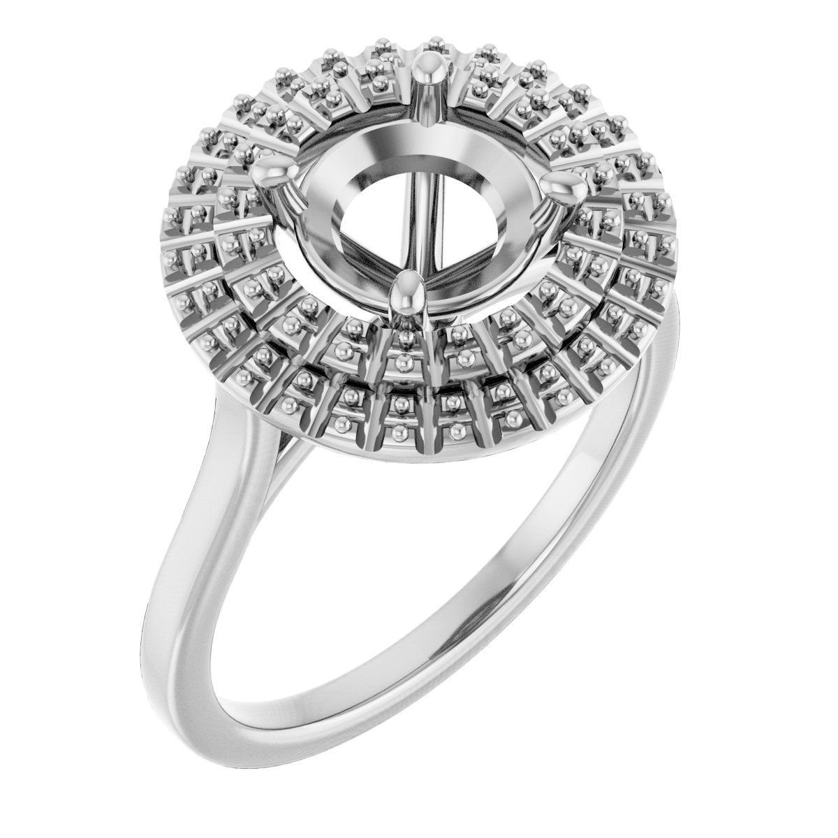 Double Halo-Style Engagement Ring