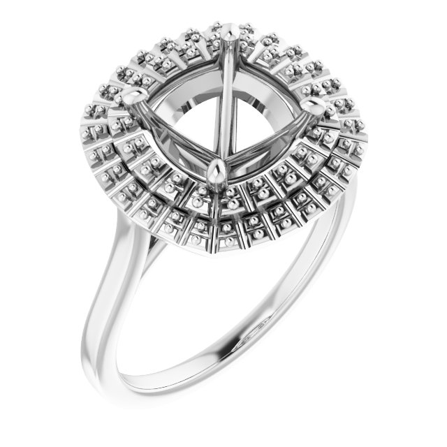 Double Halo-Style Engagement Ring