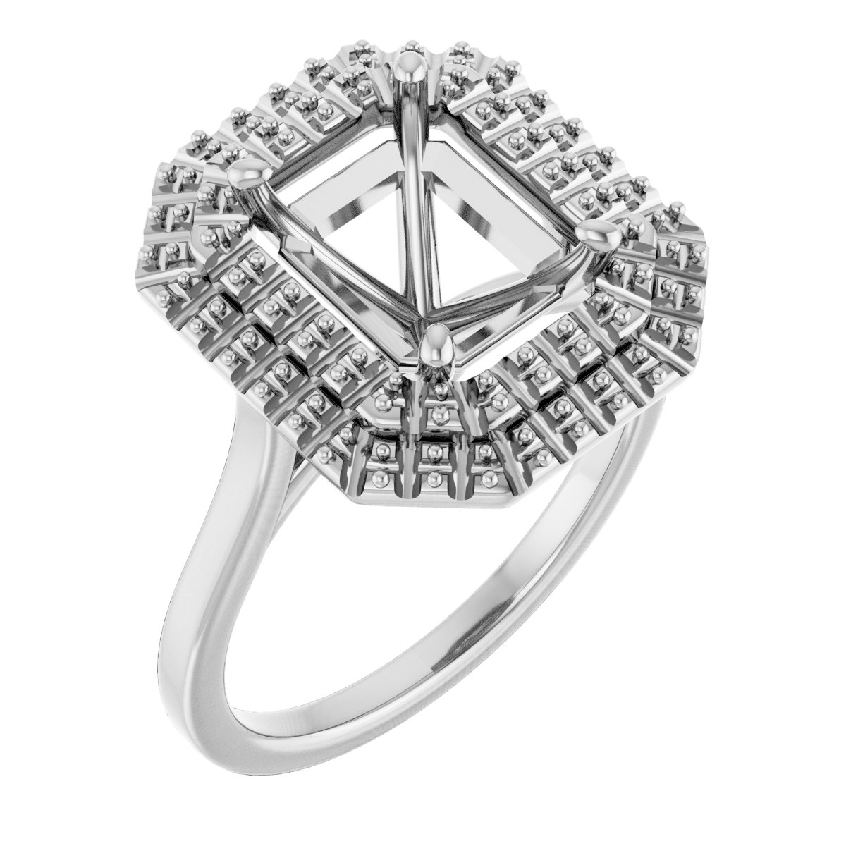 Double Halo-Style Engagement Ring