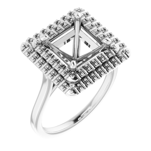 Double Halo-Style Engagement Ring