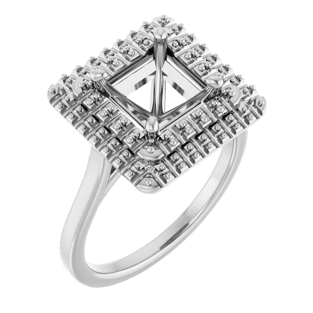 Double Halo-Style Engagement Ring