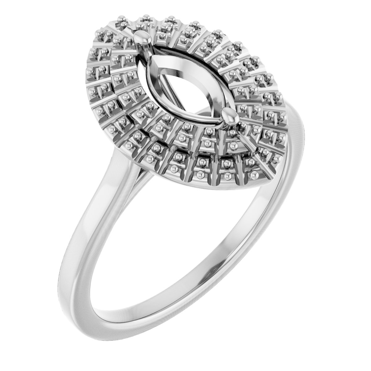 Double Halo-Style Engagement Ring
