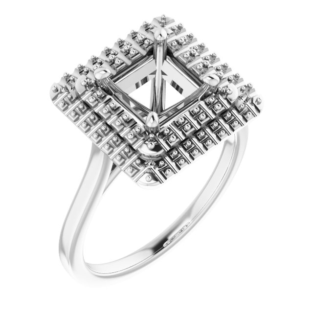 Double Halo-Style Engagement Ring