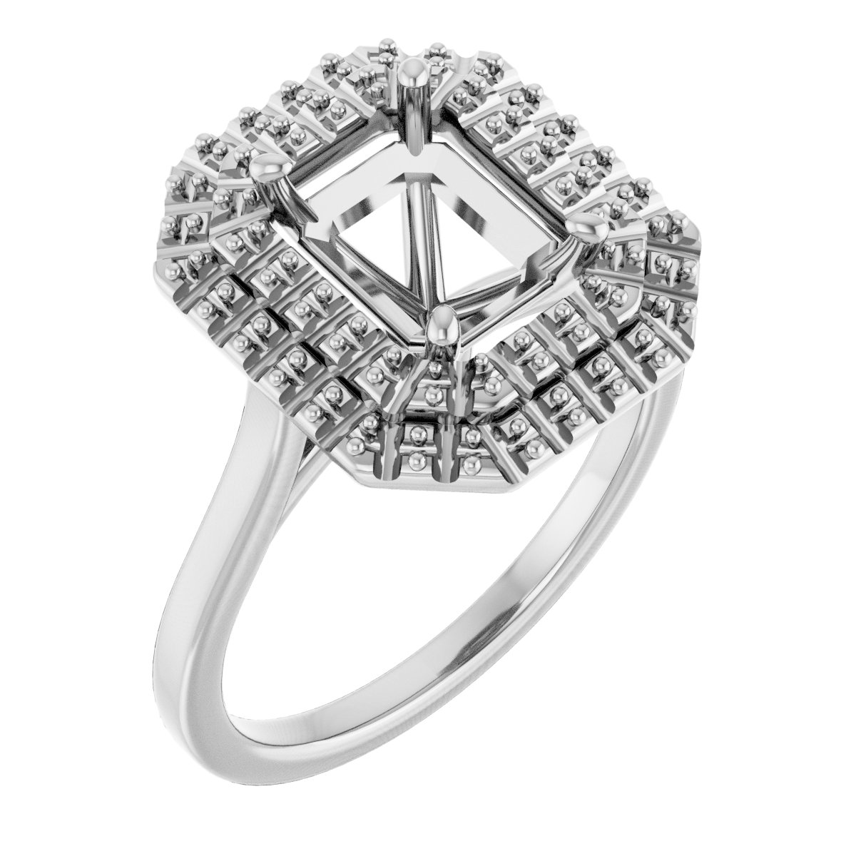 Double Halo-Style Engagement Ring
