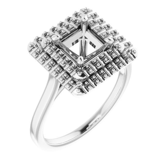 Double Halo-Style Engagement Ring