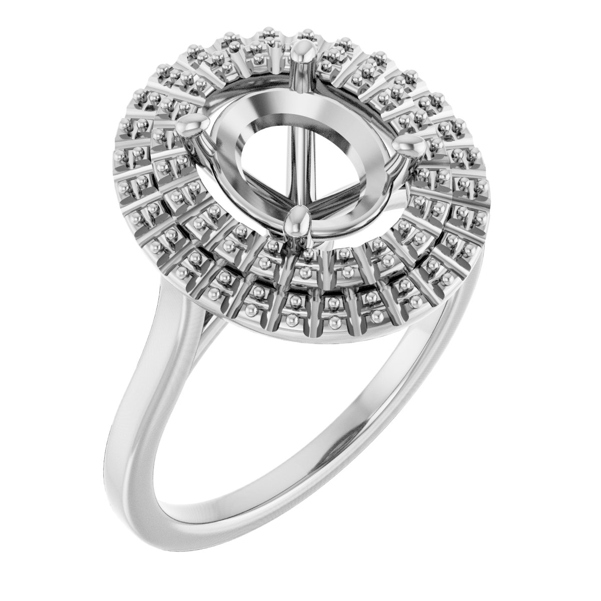 Double Halo-Style Engagement Ring