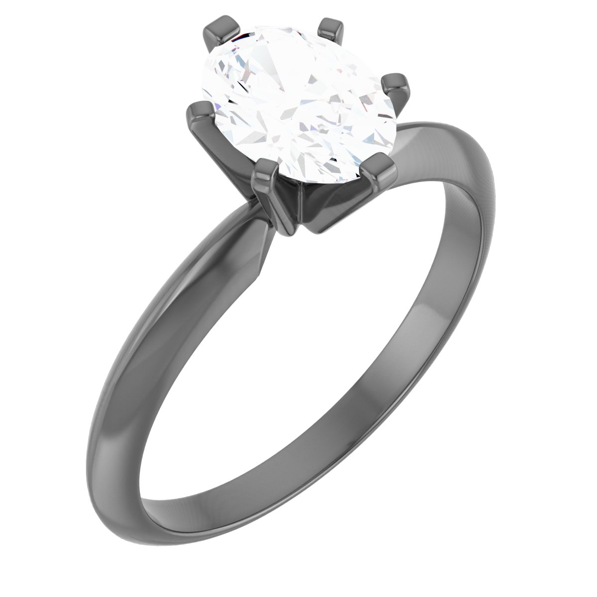 Oval 6-krapní Solitaire Ring Mounting