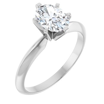 Platinum 6 Prong Oval Diamond Solitaire Ring 1 Carat Ref 857387