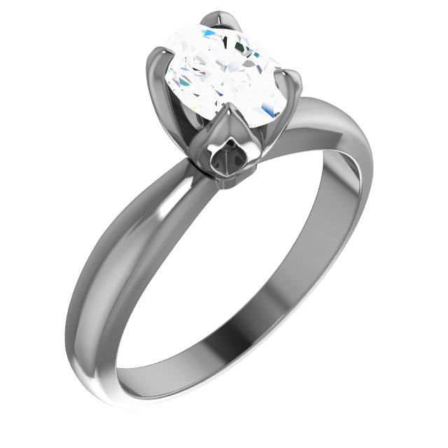 Oval 4-krapne Tulipset&#174; Solitaire Ring Mounting