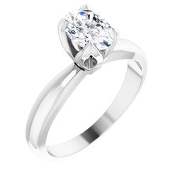 Oval 4-krapne Tulipset&#174; Solitaire Ring Mounting
