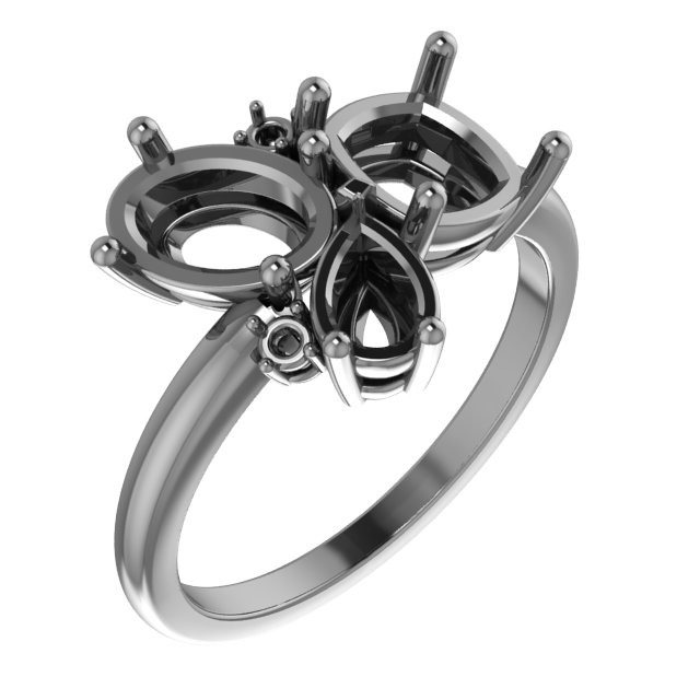 Multi-Gemstone & Diamond Cluster Ring alebo neosadený