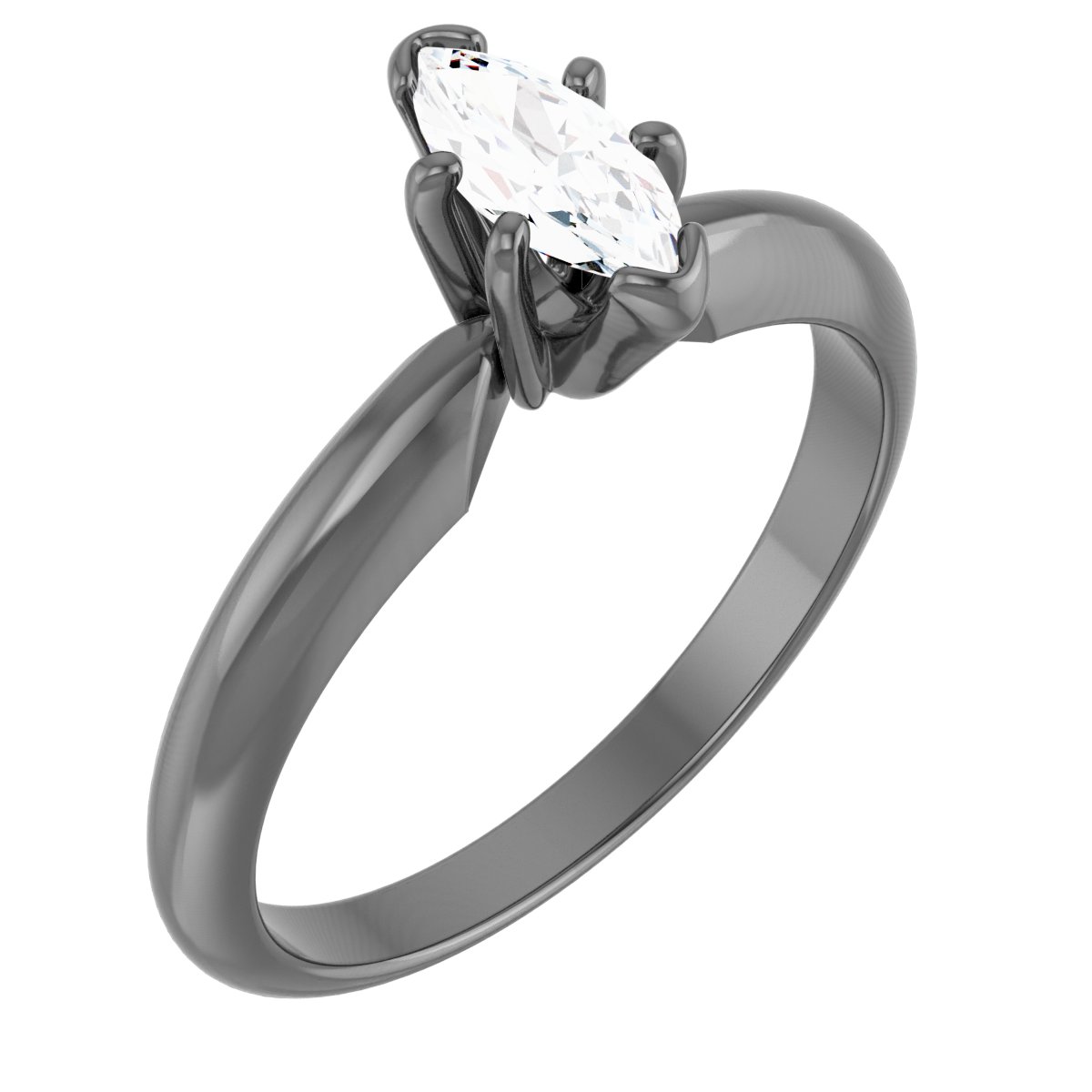 Marquise 6-Prong V-End Heavy Shank Solitaire Ring Mounting