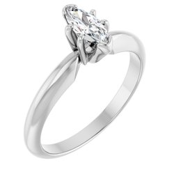 Marquise 6-Prong V-End Heavy Shank Solitaire Ring Mounting