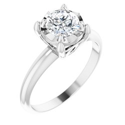 Round 4-Prong Illusion Box Solitaire Ring Mounting