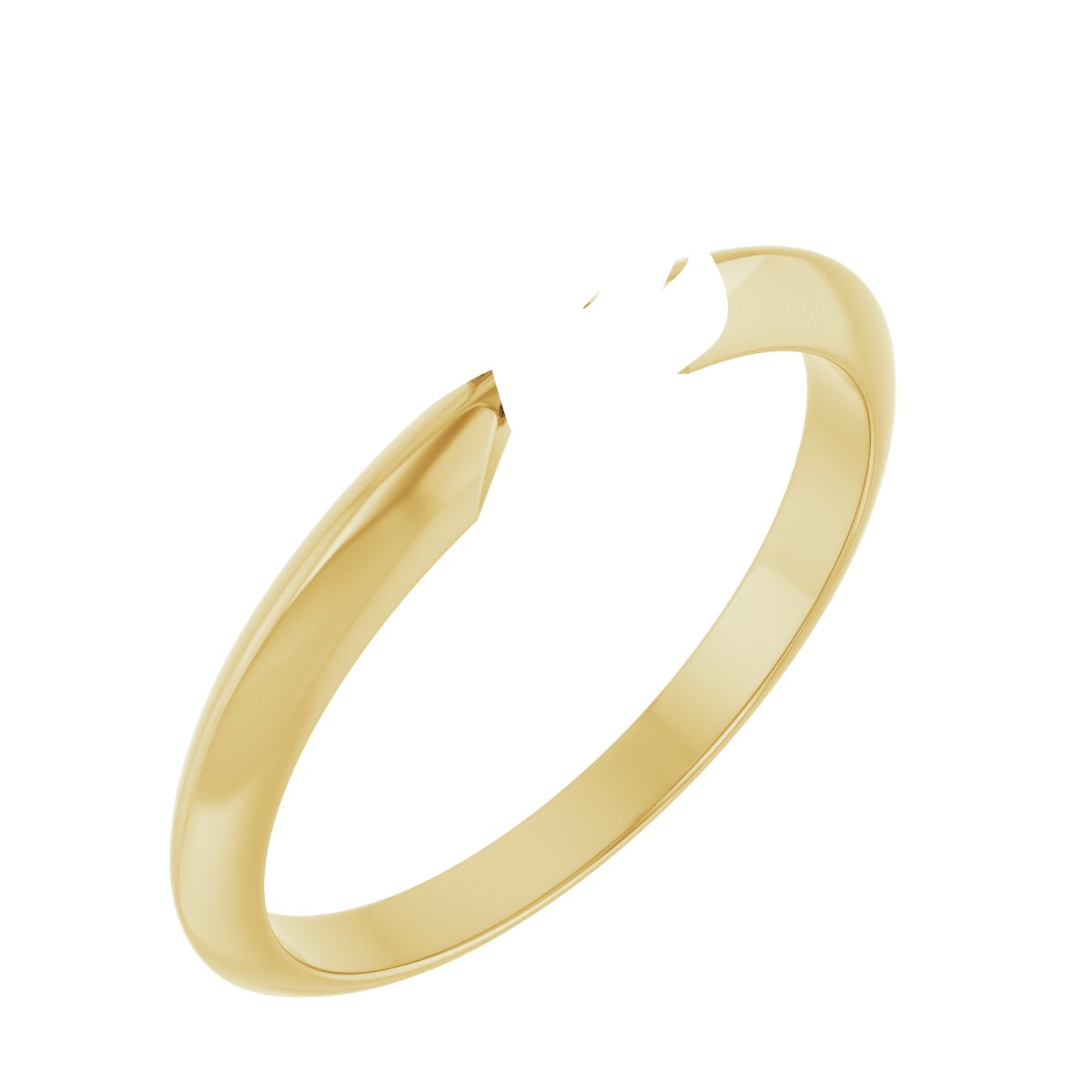 Lightweight V-End Solitaire Engagement Ring