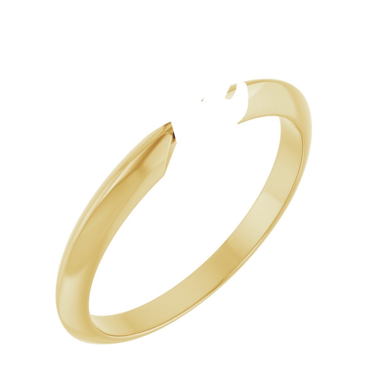Lightweight V-End Solitaire Engagement Ring