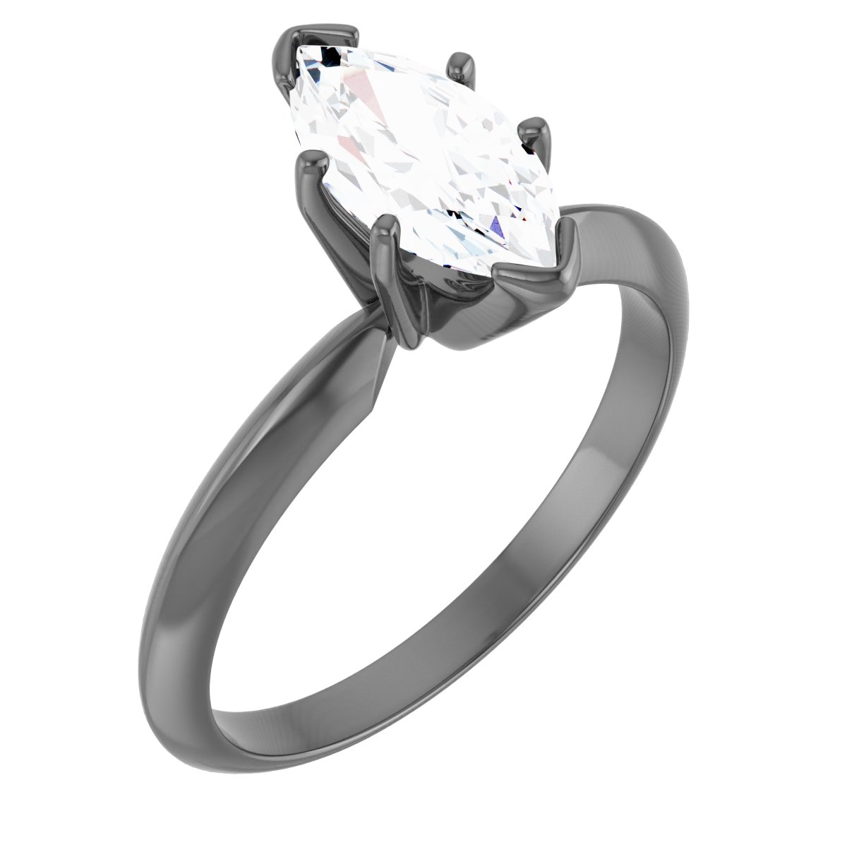 Marquise 6-krapní V-End Solitaire Ring Mounting