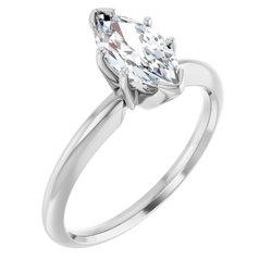 Marquise 6-krapní V-End Comfort-Fit Solitaire Ring Mounting