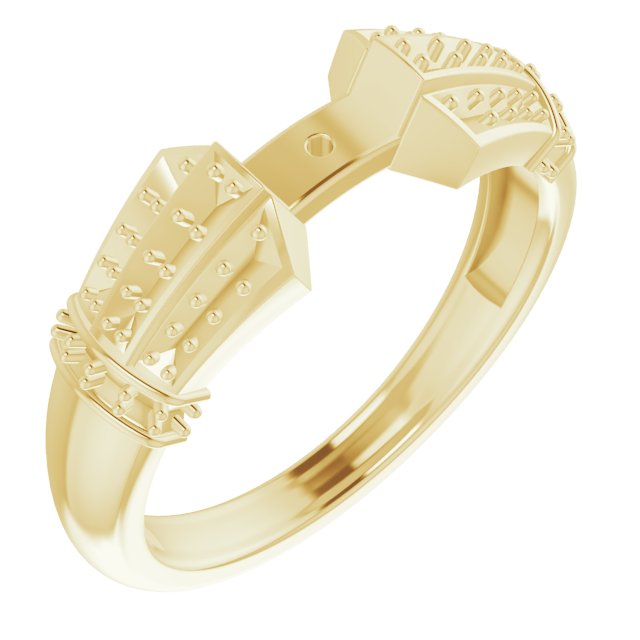 18K Жълто злато Vintage-Inspired Accented Peg Shank