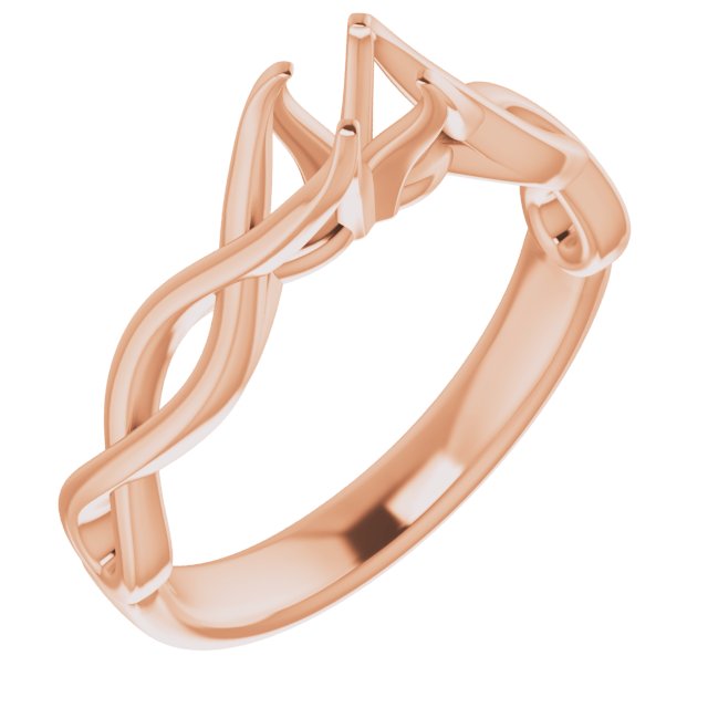 Solitaire Rope Engagement Ring or Band