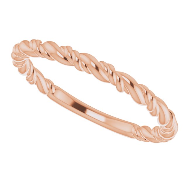 14K Rose Stackable Rope Ring