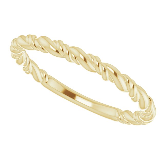 14K Yellow Stackable Rope Ring