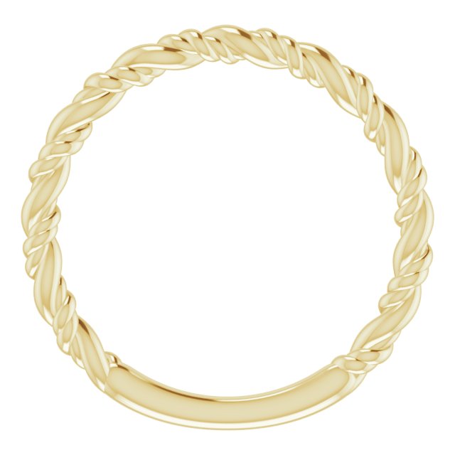 14K Yellow Stackable Rope Ring