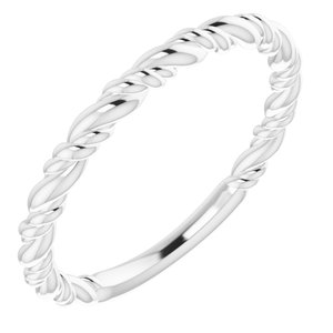 Platinum Stackable Rope Ring