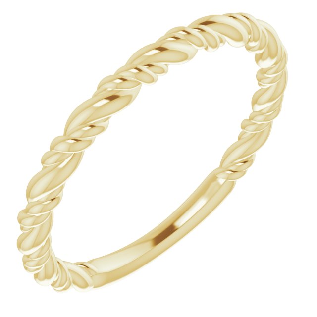 14K Yellow Stackable Rope Ring