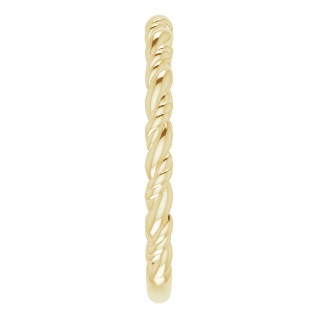 14K Yellow Stackable Rope Ring