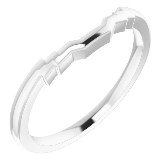 14K White Gold Band for 6x4 mm Emerald Ring