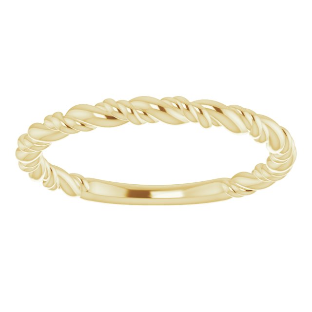 14K Yellow Stackable Rope Ring