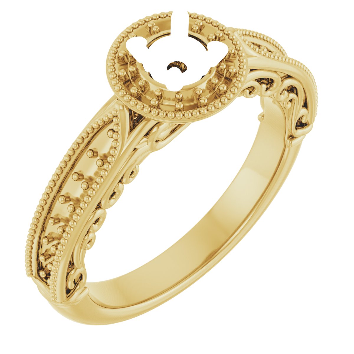 Halo-Style Vintage-Inspired Engagement Ring