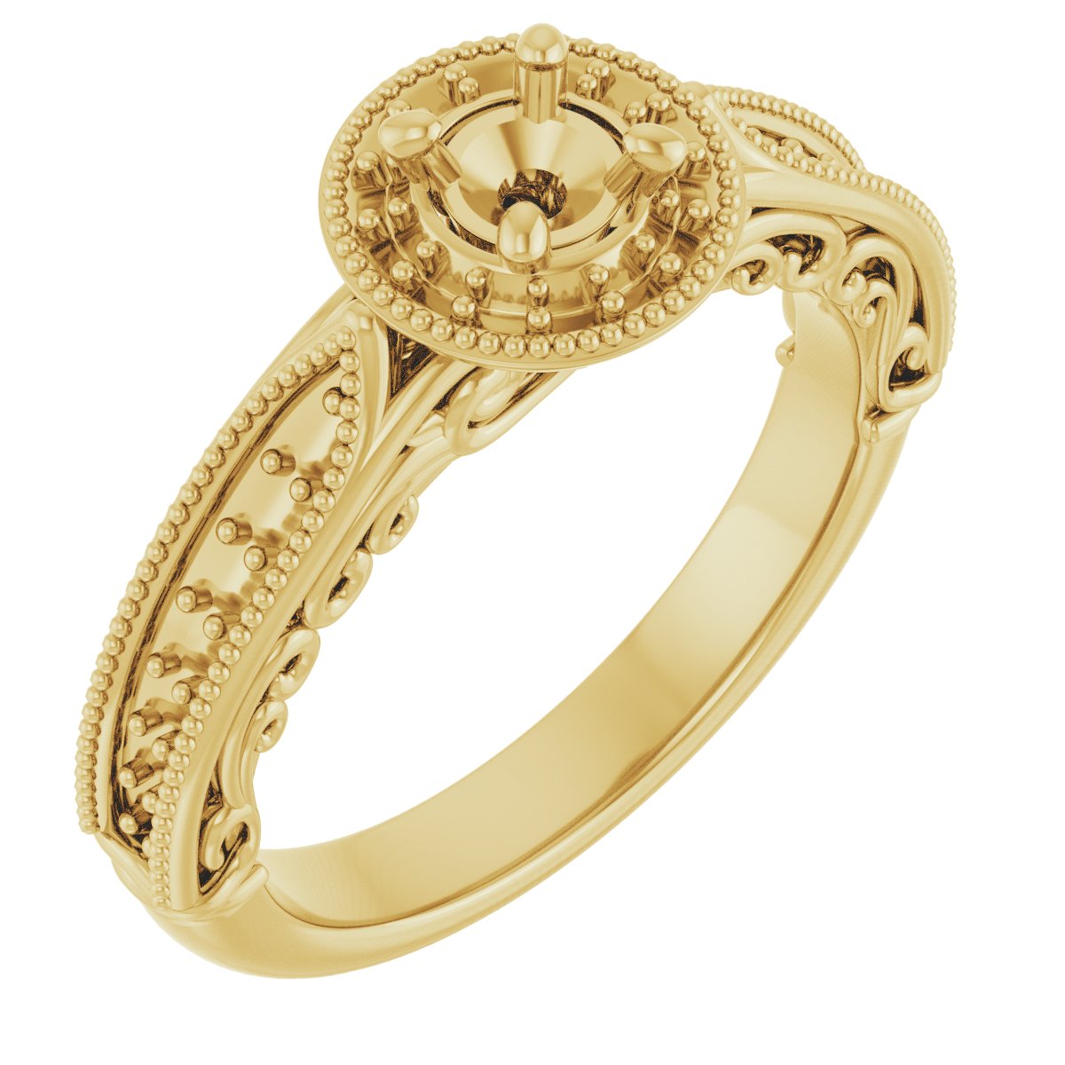 Halo-Style Vintage-Inspired Engagement Ring