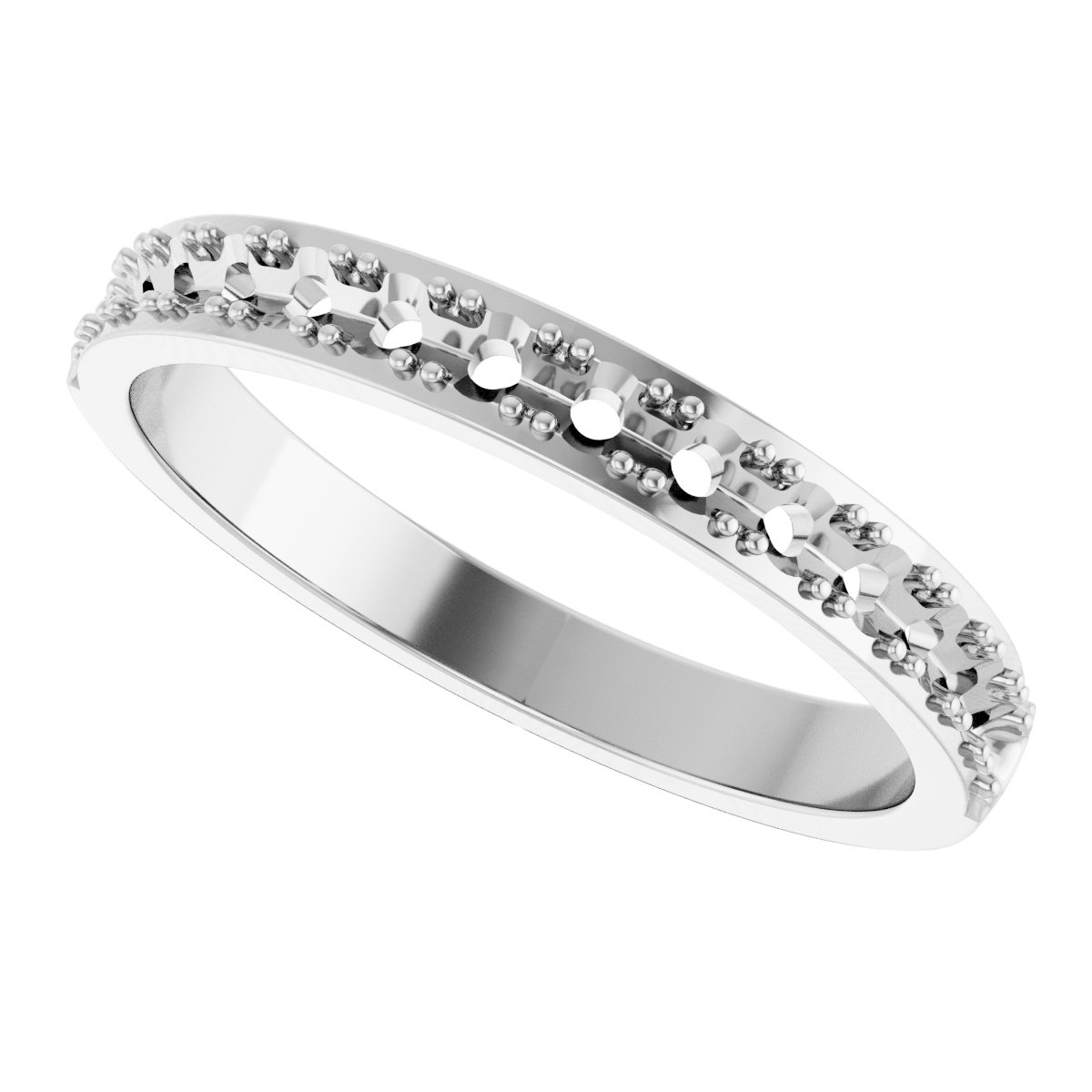 14K White 3/8 CTW Diamond Anniversary Band