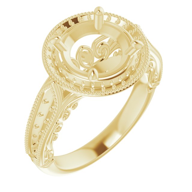 Halo-Style Vintage-Inspired Engagement Ring