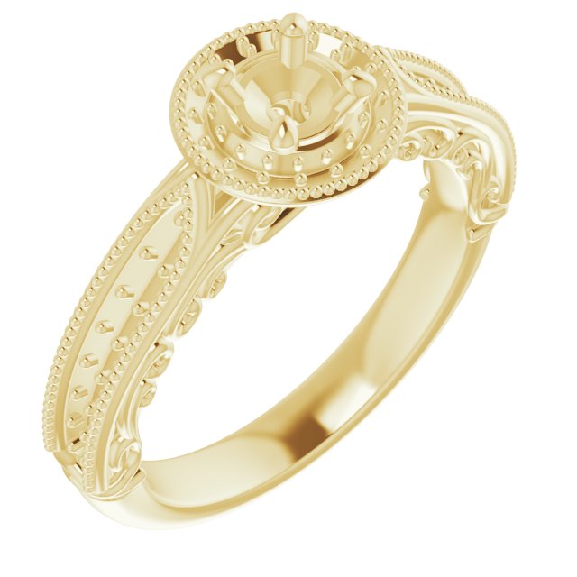 Halo-Style Vintage-Inspired Engagement Ring