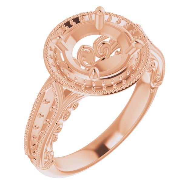 Halo-Style Vintage-Inspired Engagement Ring