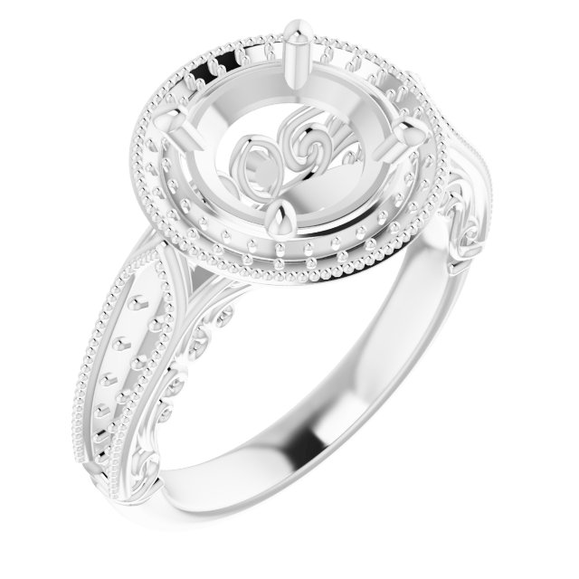 Halo-Style Vintage-Inspired Engagement Ring