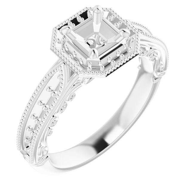 Halo-Style Vintage-Inspired Engagement Ring
