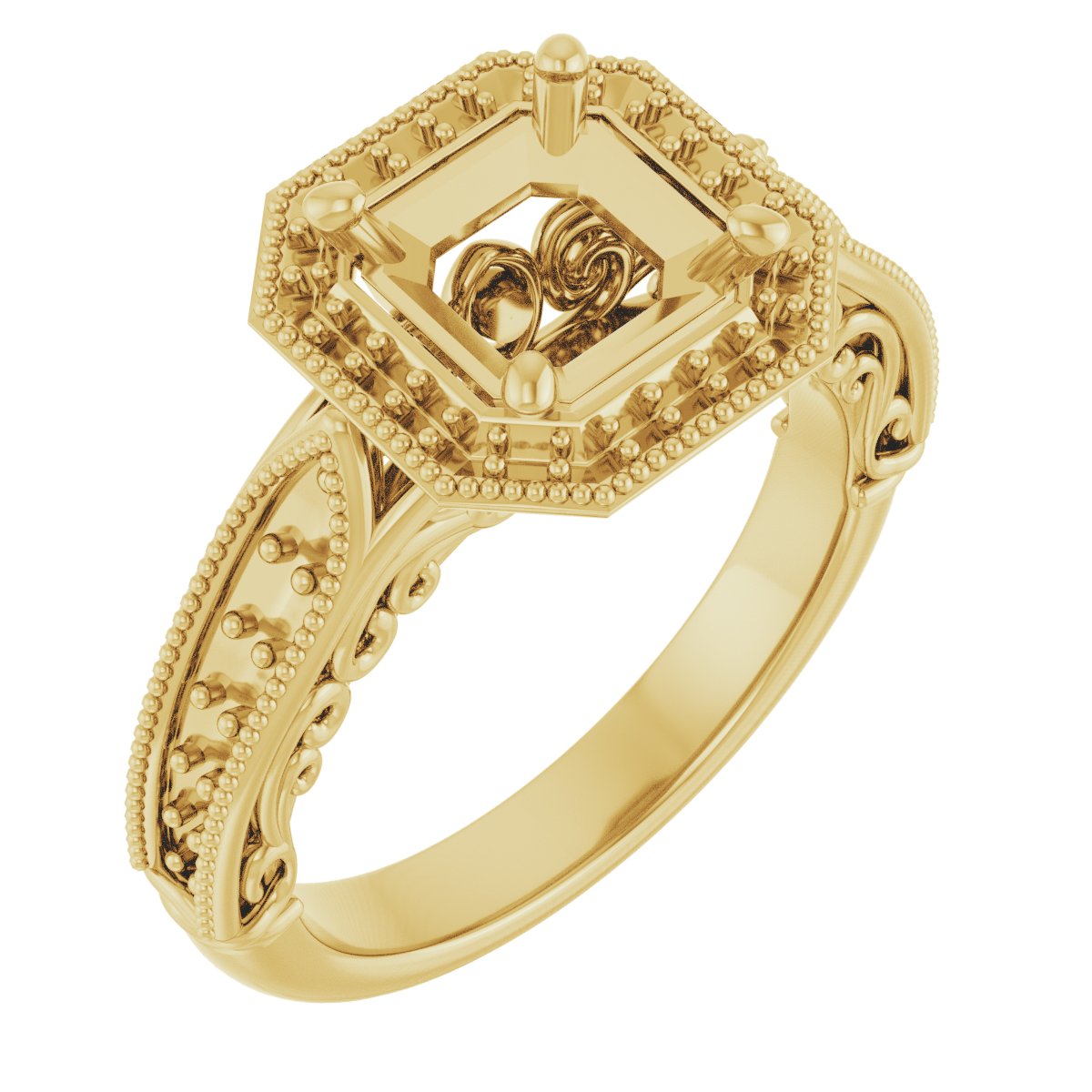 Halo-Style Vintage-Inspired Engagement Ring