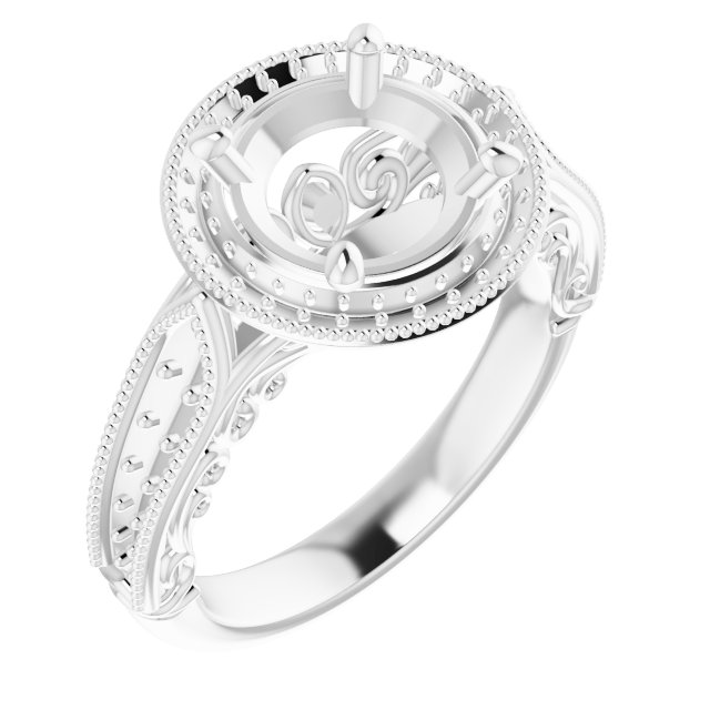Halo-Style Vintage-Inspired Engagement Ring
