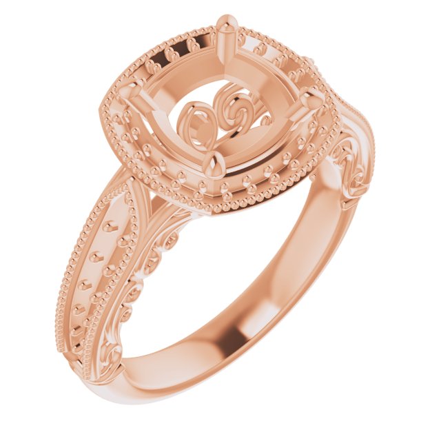 Halo-Style Vintage-Inspired Engagement Ring