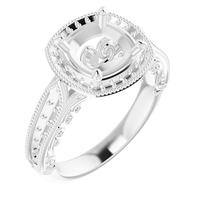 Halo-Style Vintage-Inspired Engagement Ring